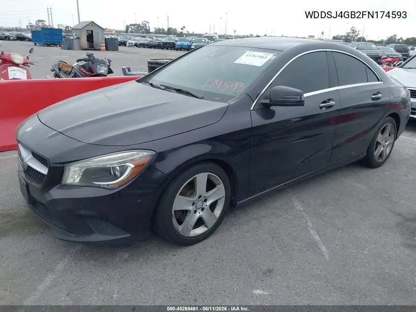 2015 Mercedes-Benz Cla 250 4Matic VIN: WDDSJ4GB2FN174593 Lot: 45265461