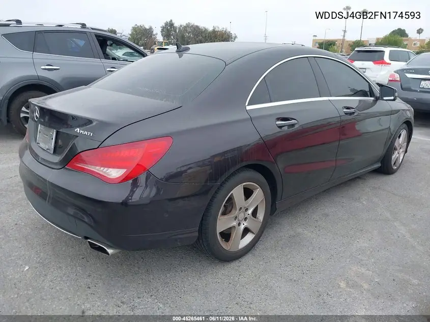 2015 Mercedes-Benz Cla 250 4Matic VIN: WDDSJ4GB2FN174593 Lot: 45265461