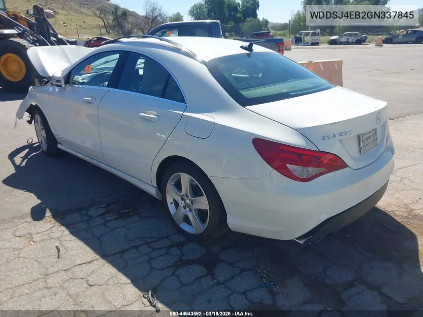 2016 Mercedes-Benz Cla 250 VIN: WDDSJ4EB2GN337845 Lot: 44643592