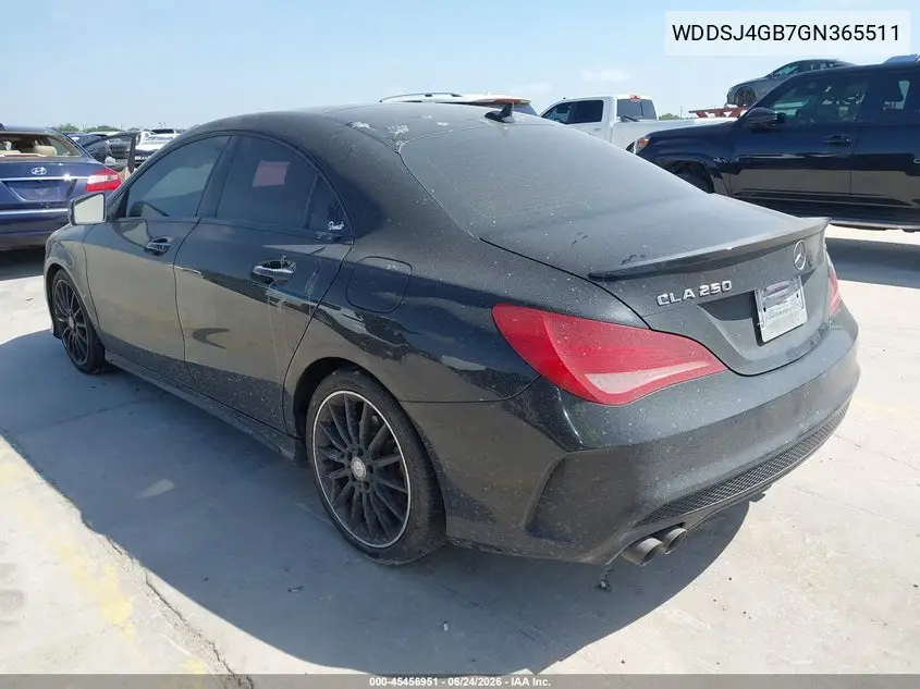 2016 Mercedes-Benz Cla 250 4Matic VIN: WDDSJ4GB7GN365511 Lot: 45456951