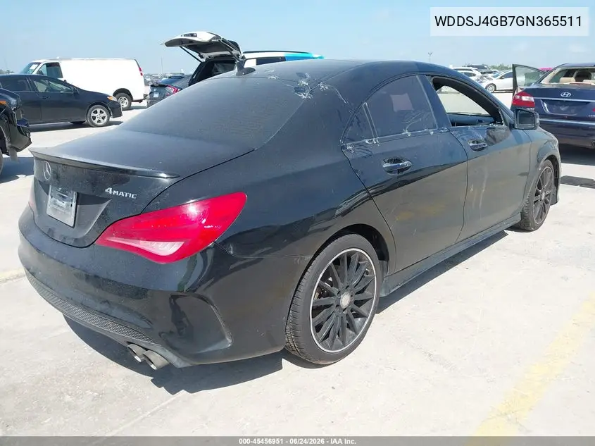 2016 Mercedes-Benz Cla 250 4Matic VIN: WDDSJ4GB7GN365511 Lot: 45456951