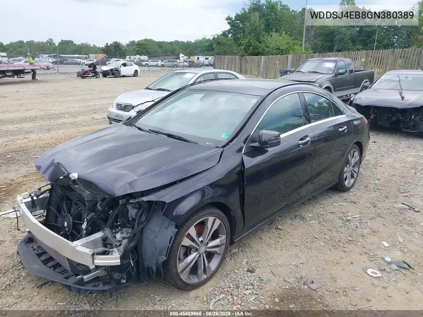 2016 Mercedes-Benz Cla 250 VIN: WDDSJ4EB8GN380389 Lot: 45489966