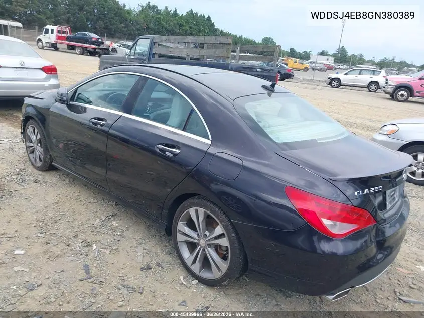 2016 Mercedes-Benz Cla 250 VIN: WDDSJ4EB8GN380389 Lot: 45489966