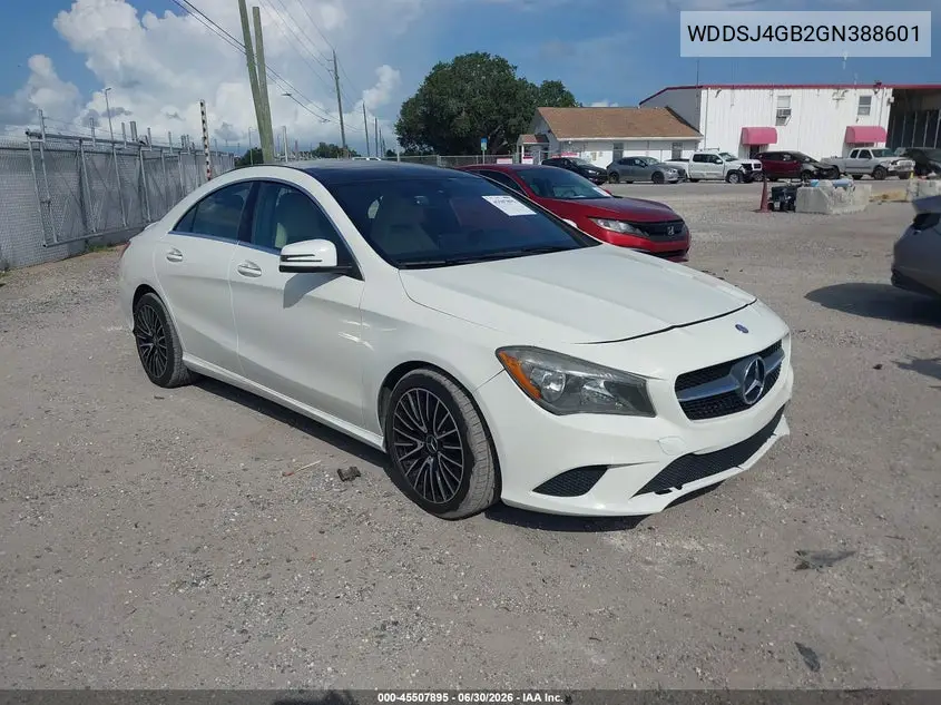 2016 Mercedes-Benz Cla 250 4Matic VIN: WDDSJ4GB2GN388601 Lot: 45507895