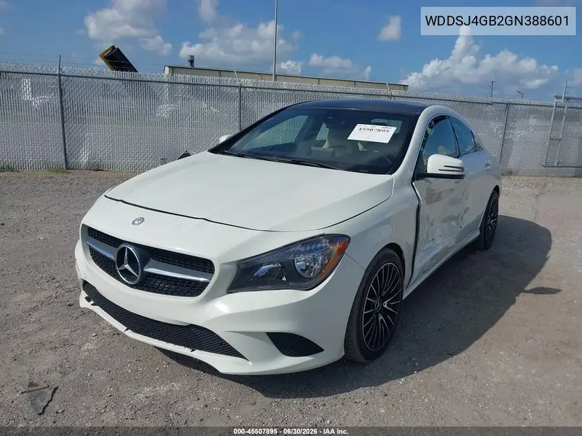 2016 Mercedes-Benz Cla 250 4Matic VIN: WDDSJ4GB2GN388601 Lot: 45507895