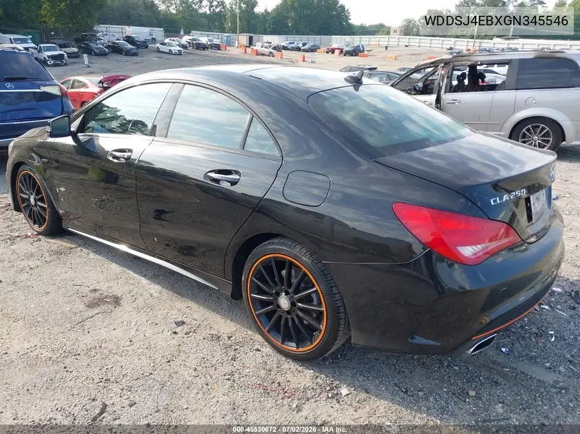 2016 Mercedes-Benz Cla 250 VIN: WDDSJ4EBXGN345546 Lot: 45530672