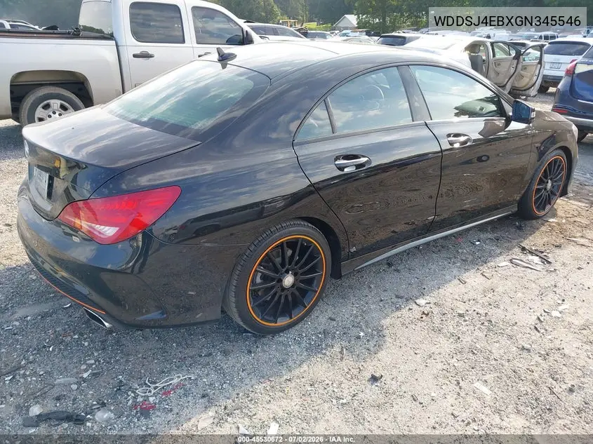 2016 Mercedes-Benz Cla 250 VIN: WDDSJ4EBXGN345546 Lot: 45530672