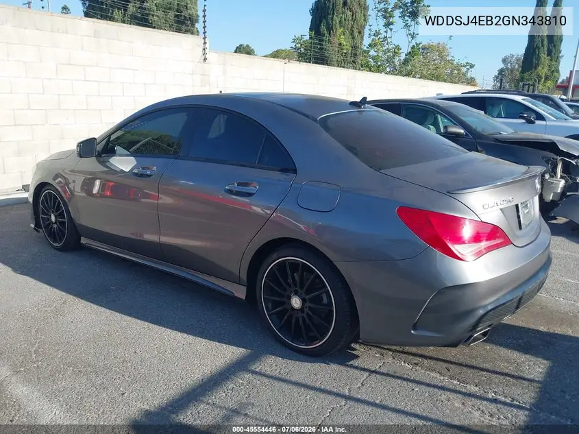 2016 Mercedes-Benz Cla 250 VIN: WDDSJ4EB2GN343810 Lot: 45554446