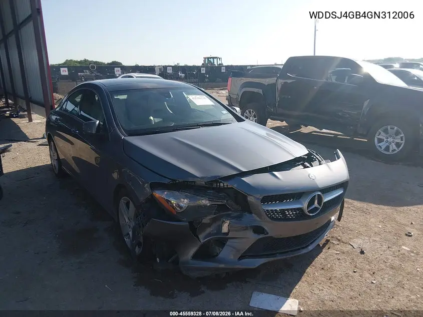 2016 Mercedes-Benz Cla 250 4Matic VIN: WDDSJ4GB4GN312006 Lot: 45559328