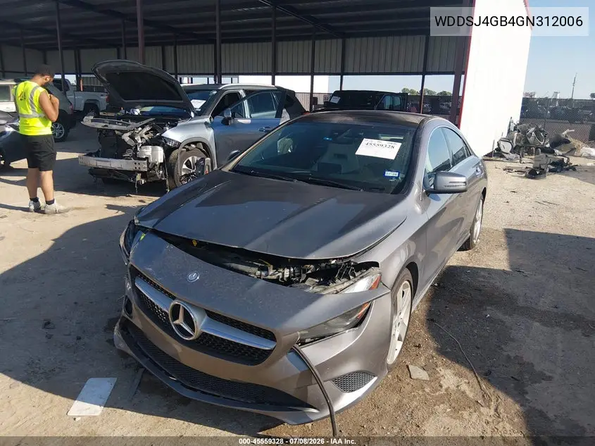 2016 Mercedes-Benz Cla 250 4Matic VIN: WDDSJ4GB4GN312006 Lot: 45559328