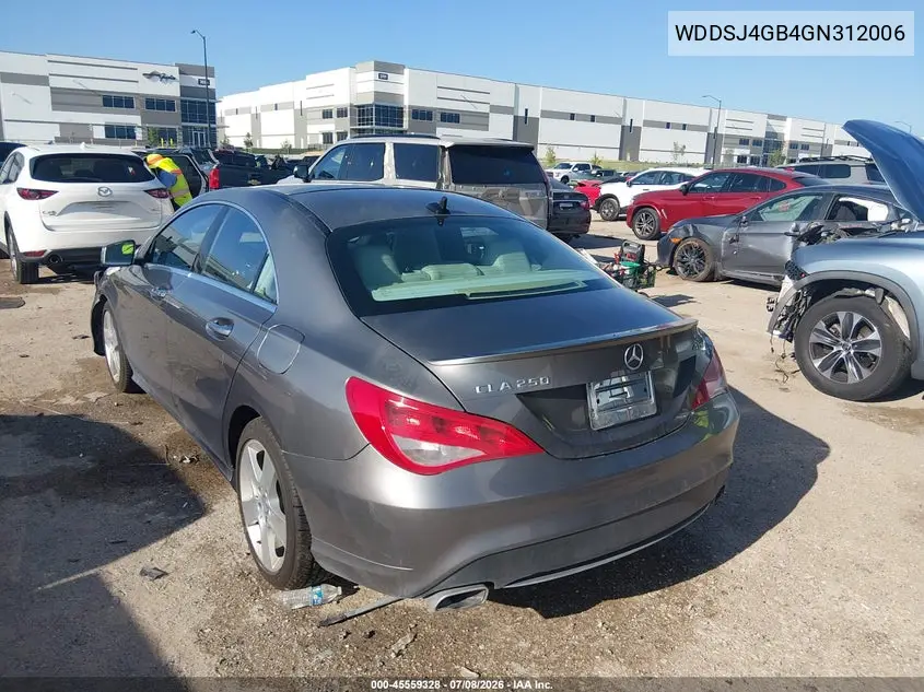 2016 Mercedes-Benz Cla 250 4Matic VIN: WDDSJ4GB4GN312006 Lot: 45559328