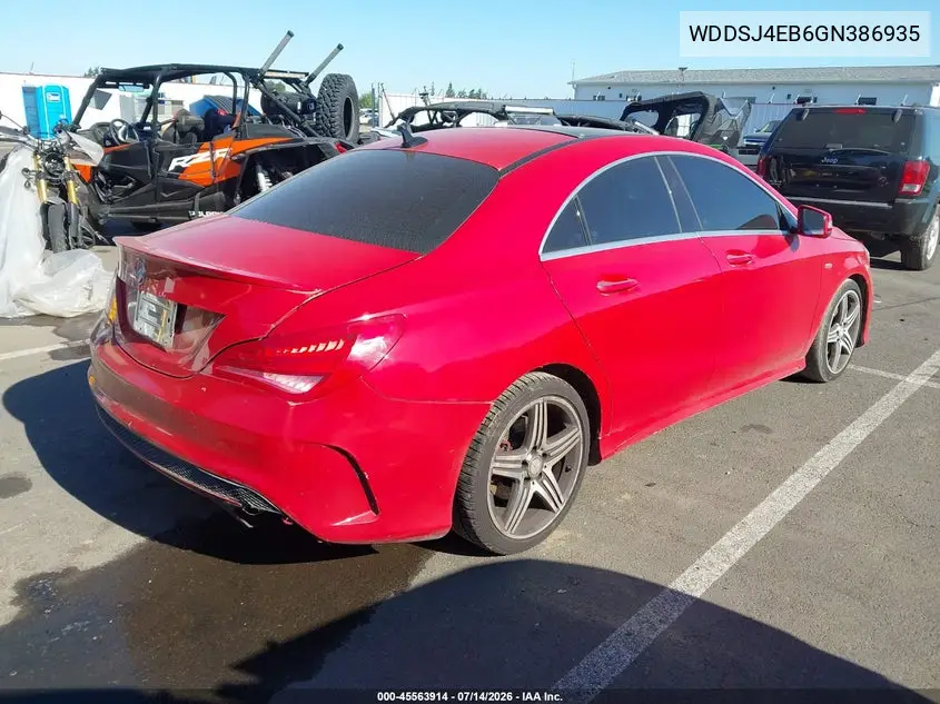 2016 Mercedes-Benz Cla 250 VIN: WDDSJ4EB6GN386935 Lot: 45563914