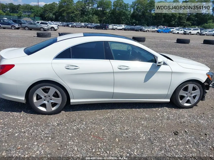 2016 Mercedes-Benz Cla 250 4Matic VIN: WDDSJ4GB2GN354190 Lot: 45571550