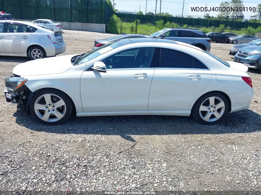 2016 Mercedes-Benz Cla 250 4Matic VIN: WDDSJ4GB2GN354190 Lot: 45571550