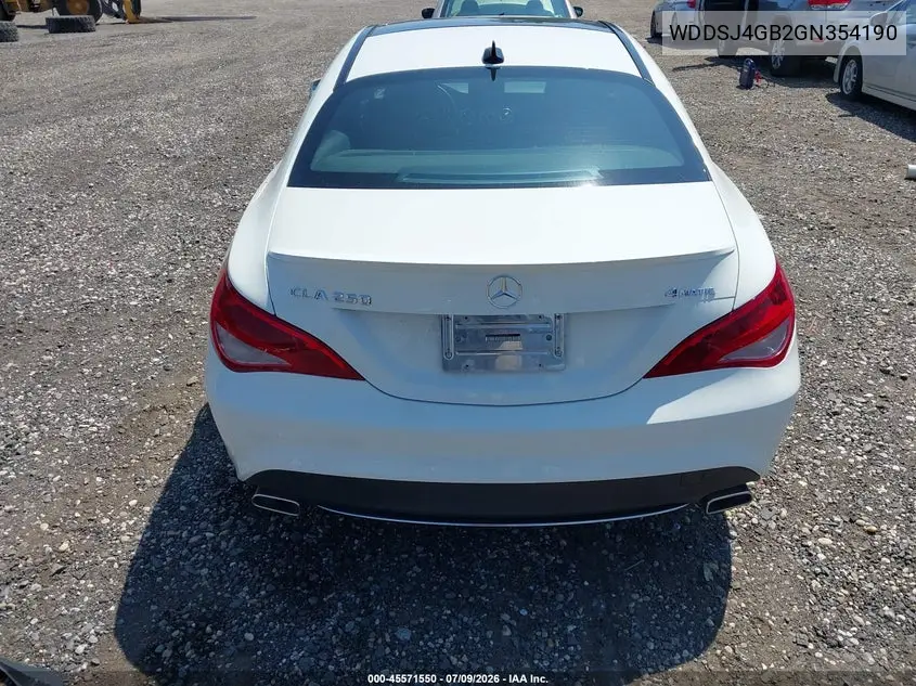 2016 Mercedes-Benz Cla 250 4Matic VIN: WDDSJ4GB2GN354190 Lot: 45571550