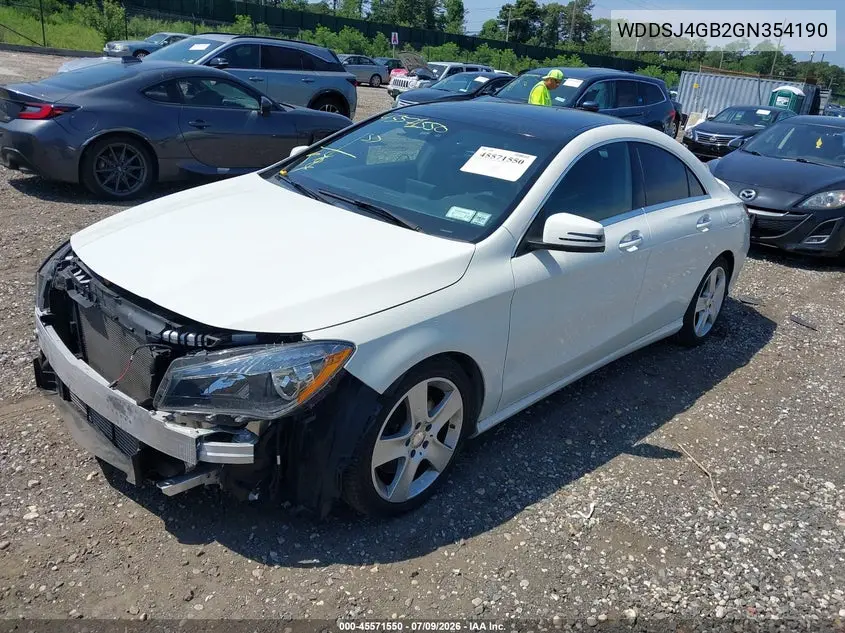 2016 Mercedes-Benz Cla 250 4Matic VIN: WDDSJ4GB2GN354190 Lot: 45571550