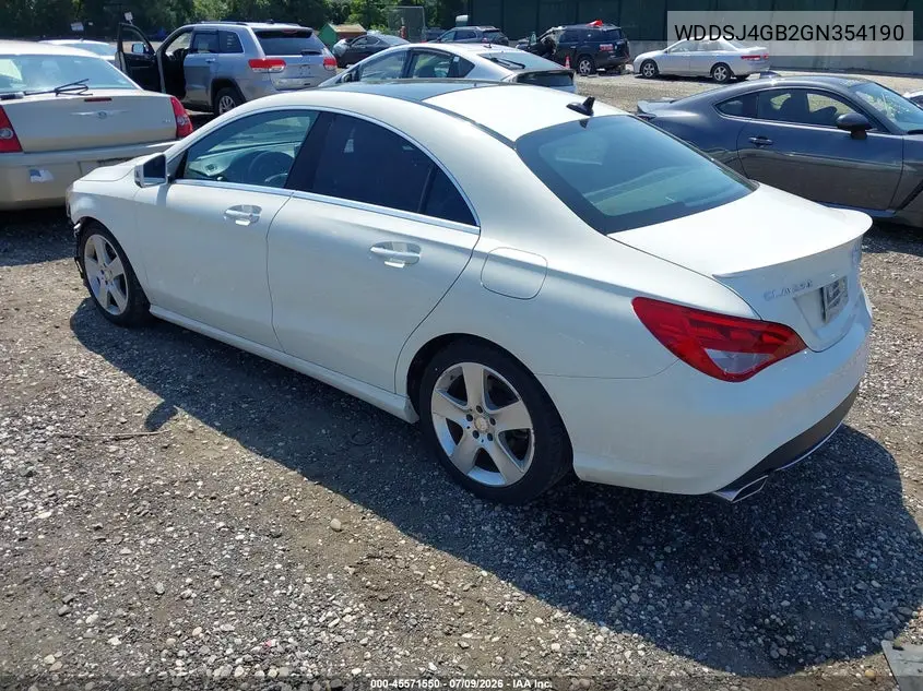 2016 Mercedes-Benz Cla 250 4Matic VIN: WDDSJ4GB2GN354190 Lot: 45571550