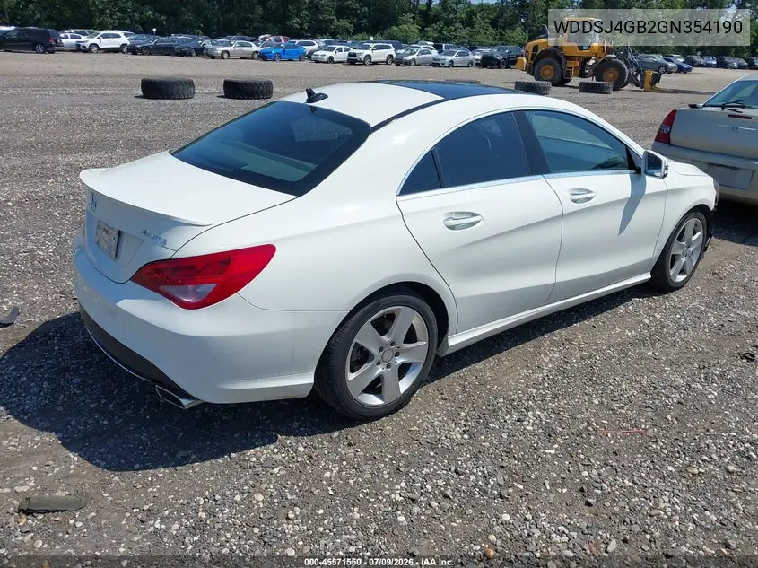 2016 Mercedes-Benz Cla 250 4Matic VIN: WDDSJ4GB2GN354190 Lot: 45571550