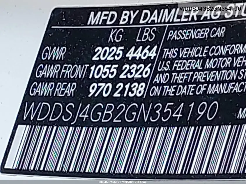 2016 Mercedes-Benz Cla 250 4Matic VIN: WDDSJ4GB2GN354190 Lot: 45571550