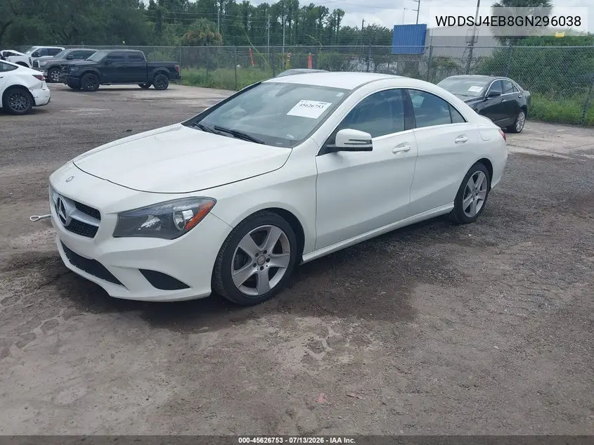 2016 Mercedes-Benz Cla 250 VIN: WDDSJ4EB8GN296038 Lot: 45626753