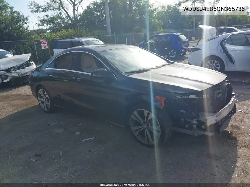 2016 Mercedes-Benz Cla 250 VIN: WDDSJ4EB5GN365736 Lot: 45636620