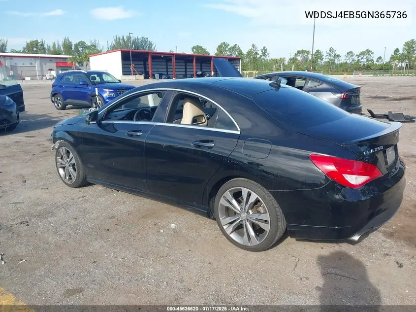 2016 Mercedes-Benz Cla 250 VIN: WDDSJ4EB5GN365736 Lot: 45636620
