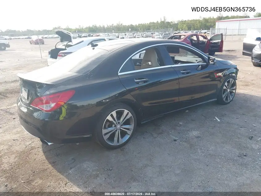 2016 Mercedes-Benz Cla 250 VIN: WDDSJ4EB5GN365736 Lot: 45636620
