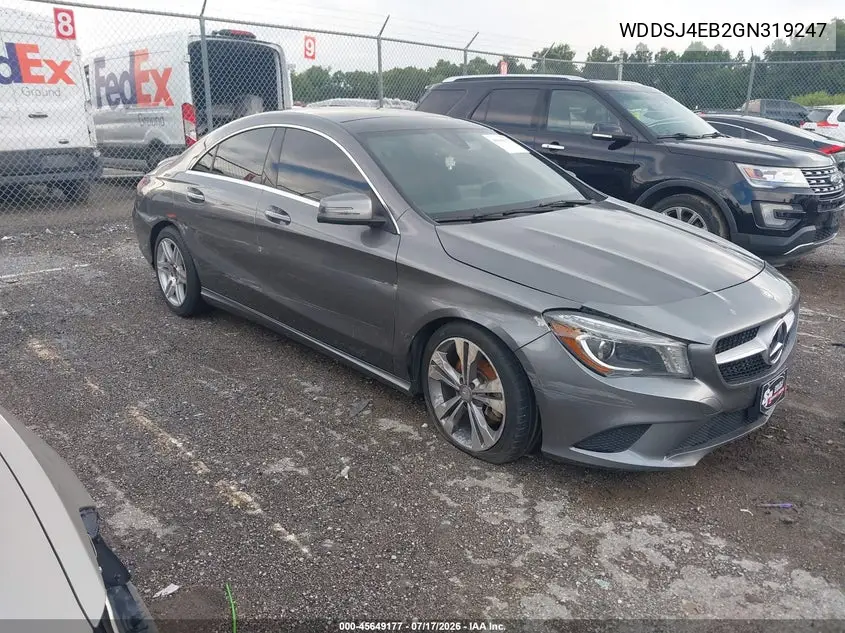 2016 Mercedes-Benz Cla 250 VIN: WDDSJ4EB2GN319247 Lot: 45649177