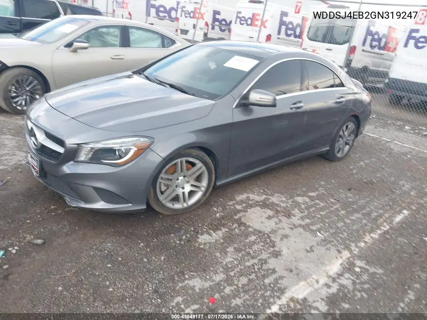 2016 Mercedes-Benz Cla 250 VIN: WDDSJ4EB2GN319247 Lot: 45649177