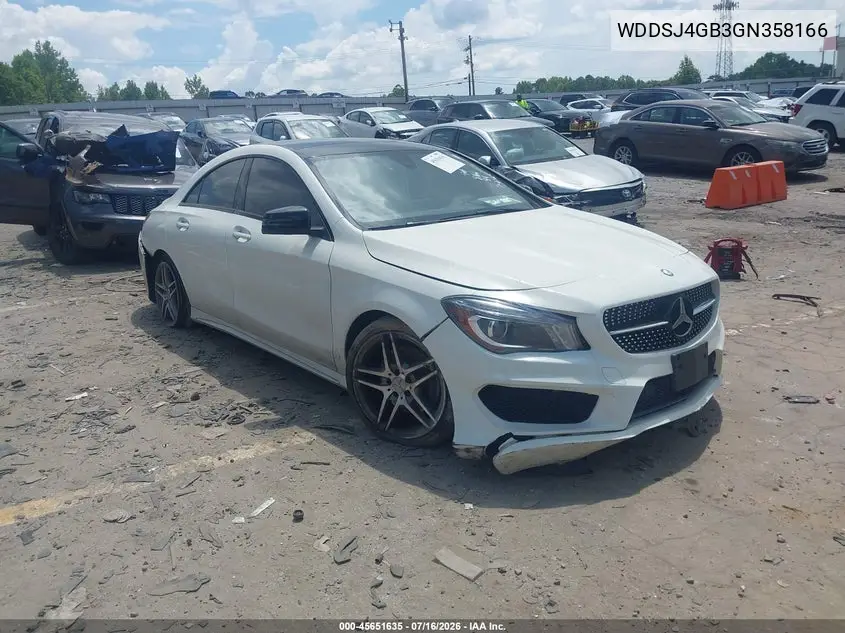 2016 Mercedes-Benz Cla 250 4Matic VIN: WDDSJ4GB3GN358166 Lot: 45651635