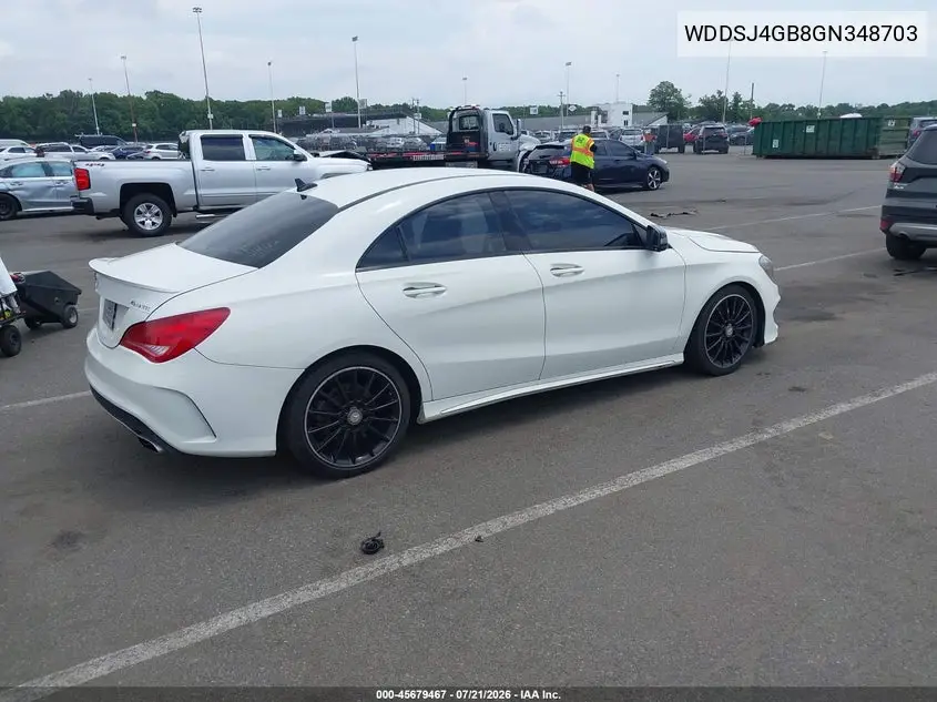 2016 Mercedes-Benz Cla 250 4Matic VIN: WDDSJ4GB8GN348703 Lot: 45679467