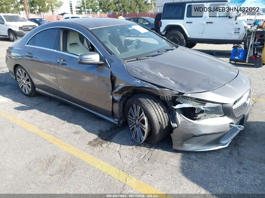 2017 Mercedes-Benz Cla 250 VIN: WDDSJ4EB3HN432092 Lot: 45410002