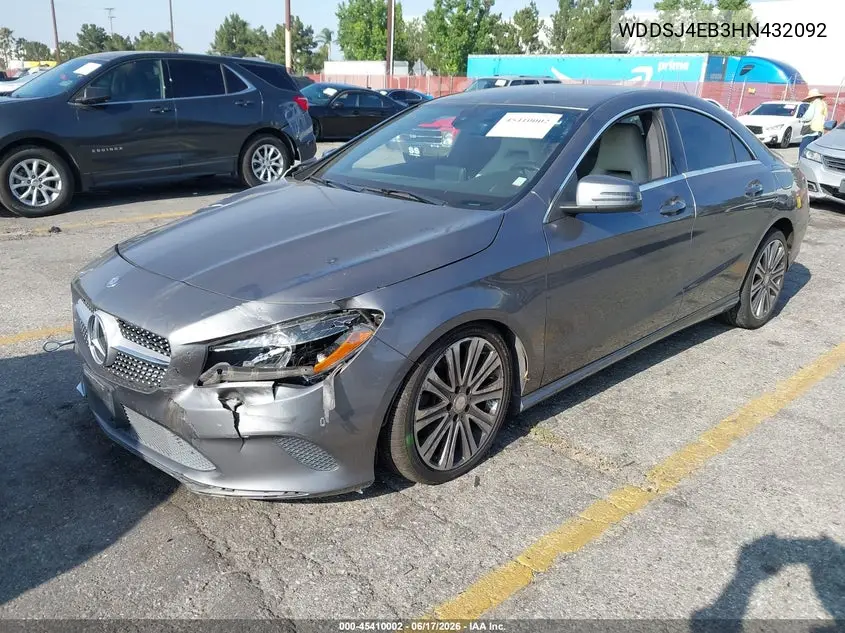 2017 Mercedes-Benz Cla 250 VIN: WDDSJ4EB3HN432092 Lot: 45410002