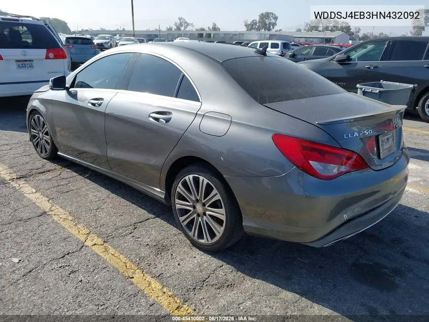 2017 Mercedes-Benz Cla 250 VIN: WDDSJ4EB3HN432092 Lot: 45410002