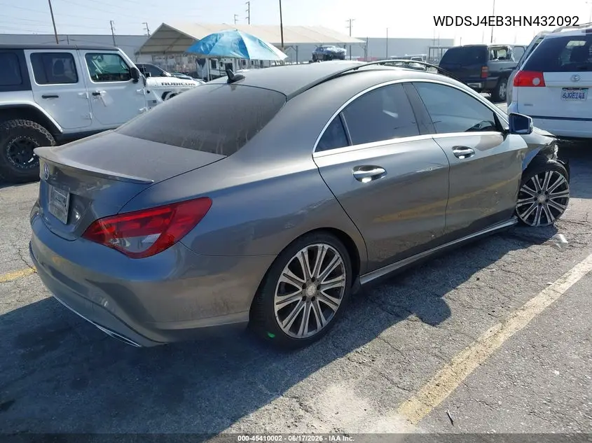 2017 Mercedes-Benz Cla 250 VIN: WDDSJ4EB3HN432092 Lot: 45410002
