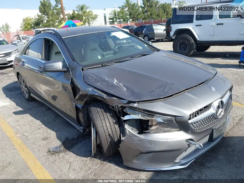 2017 Mercedes-Benz Cla 250 VIN: WDDSJ4EB3HN432092 Lot: 45410002