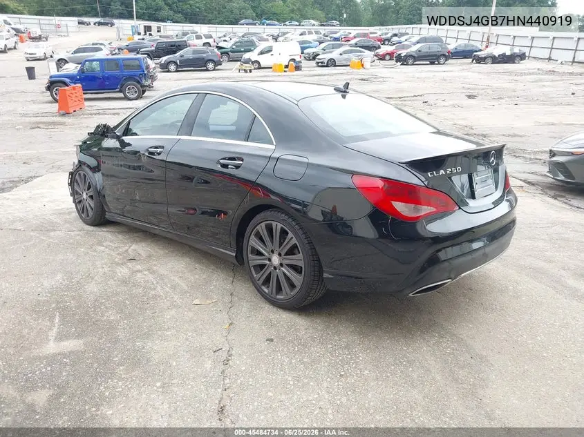 2017 Mercedes-Benz Cla 250 4Matic VIN: WDDSJ4GB7HN440919 Lot: 45484734