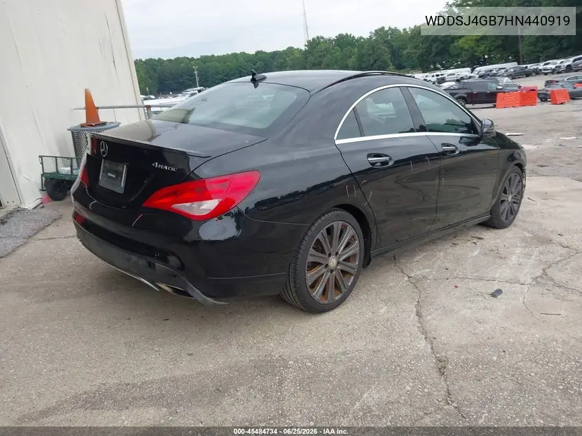 2017 Mercedes-Benz Cla 250 4Matic VIN: WDDSJ4GB7HN440919 Lot: 45484734