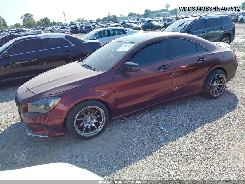 2017 Mercedes-Benz Cla 250 4Matic VIN: WDDSJ4GB3HN407612 Lot: 45522980