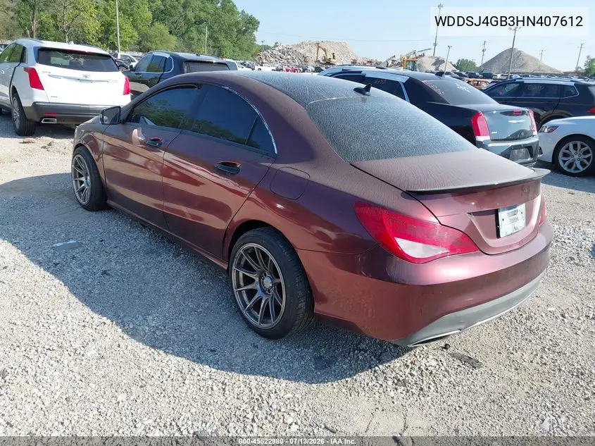 2017 Mercedes-Benz Cla 250 4Matic VIN: WDDSJ4GB3HN407612 Lot: 45522980