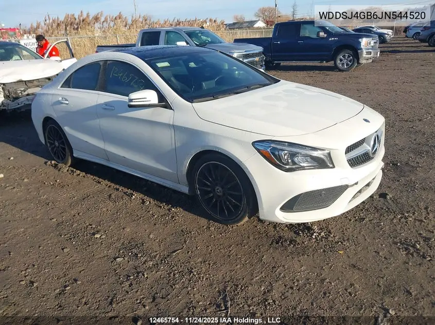 2018 Mercedes-Benz Cla 250 4Matic VIN: WDDSJ4GB6JN544520 Lot: 12465754