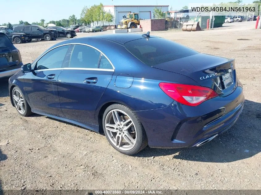 2018 Mercedes-Benz Cla 250 4Matic VIN: WDDSJ4GB4JN561963 Lot: 40073560