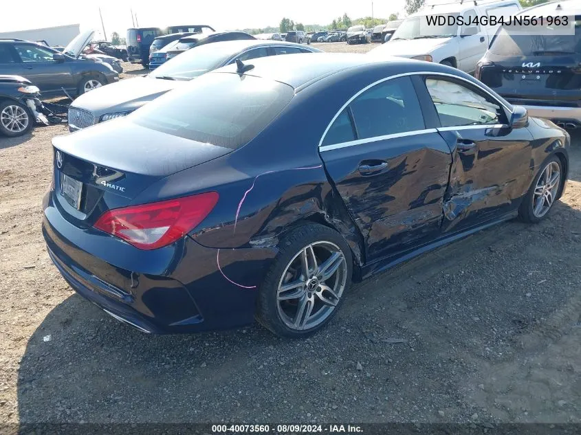 2018 Mercedes-Benz Cla 250 4Matic VIN: WDDSJ4GB4JN561963 Lot: 40073560