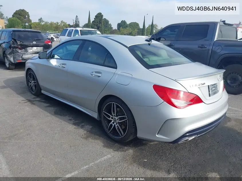 2018 Mercedes-Benz Cla 250 4Matic VIN: WDDSJ4GB6JN640941 Lot: 45336535