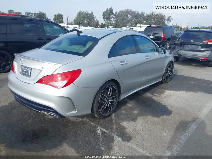2018 Mercedes-Benz Cla 250 4Matic VIN: WDDSJ4GB6JN640941 Lot: 45336535
