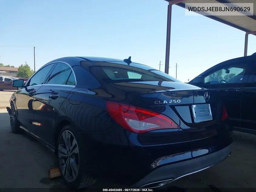 2018 Mercedes-Benz Cla 250 VIN: WDDSJ4EB8JN690629 Lot: 45402485
