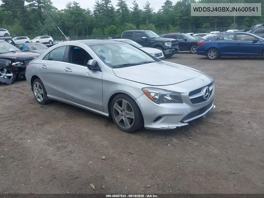 2018 Mercedes-Benz Cla 250 4Matic VIN: WDDSJ4GBXJN600541 Lot: 45407534
