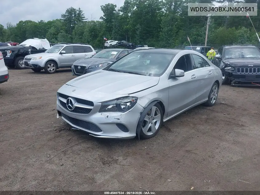 2018 Mercedes-Benz Cla 250 4Matic VIN: WDDSJ4GBXJN600541 Lot: 45407534
