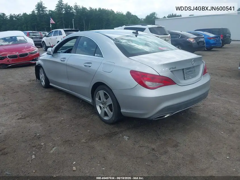2018 Mercedes-Benz Cla 250 4Matic VIN: WDDSJ4GBXJN600541 Lot: 45407534