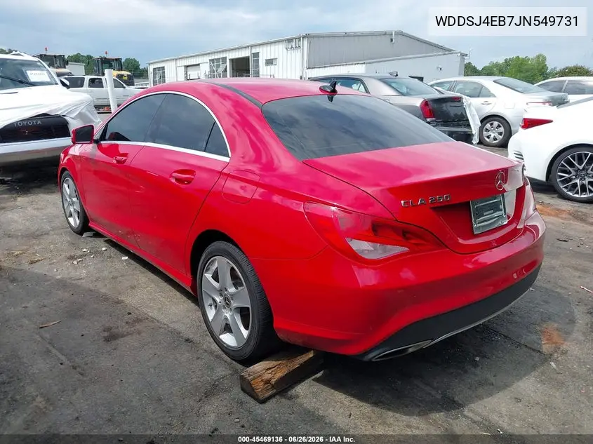 2018 Mercedes-Benz Cla 250 VIN: WDDSJ4EB7JN549731 Lot: 45469136